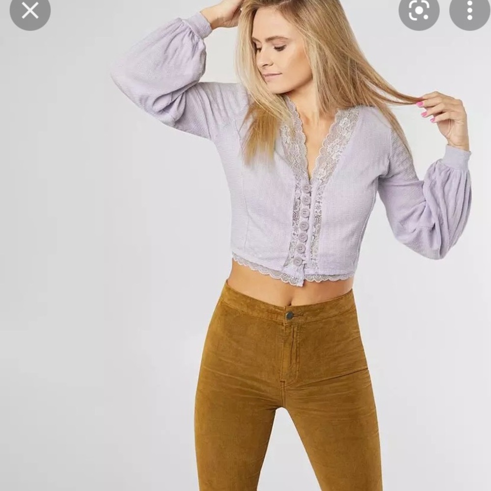 Free People Run With Me lavender cardigan